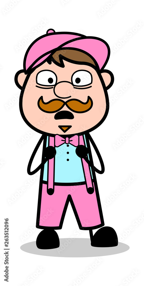 Panic - Retro Delivery Man Vendor Vector Illustration Panic - Retro Delivery Man Vendor Vector Illustration