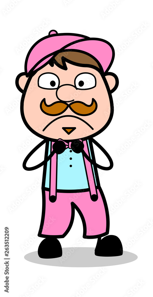 Obraz premium Horrified - Retro Delivery Man Vendor Vector Illustration