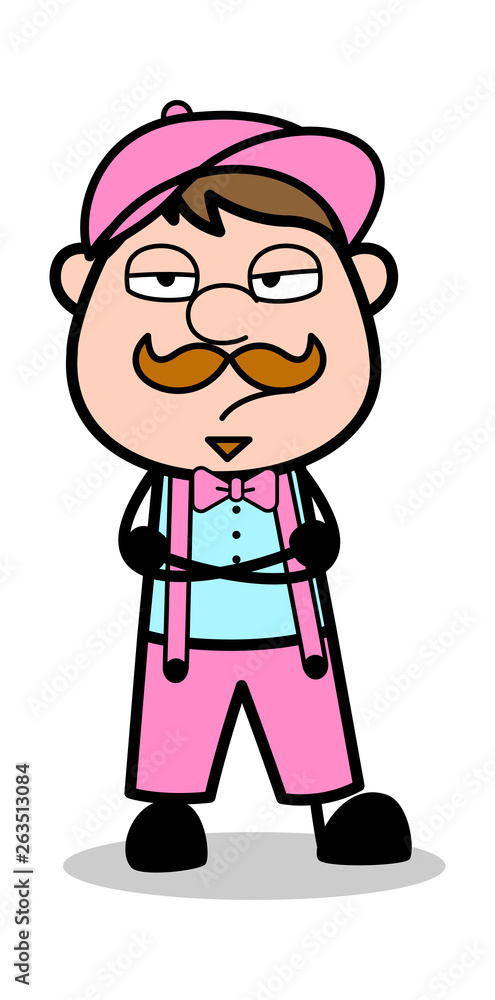 Disagree - Retro Delivery Man Vendor Vector Illustration Disagree - Retro Delivery Man Vendor Vector Illustration