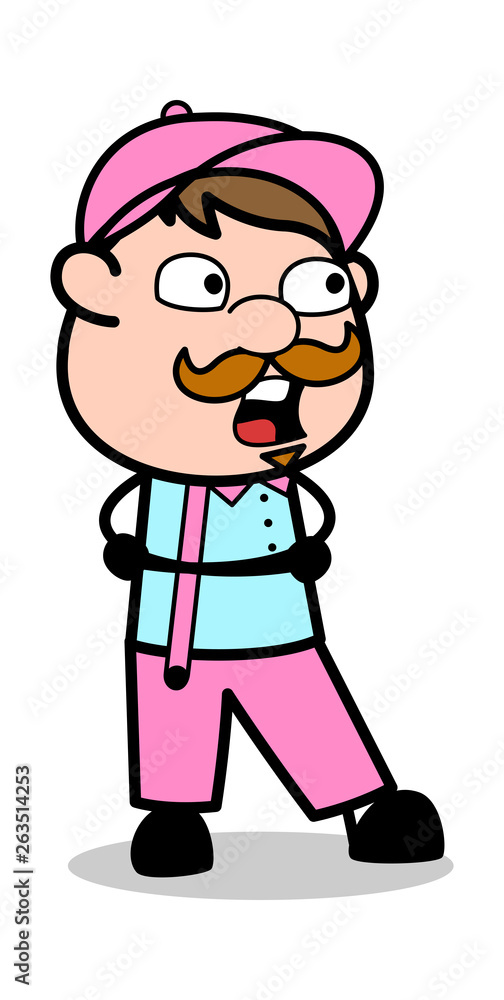 Shocked - Retro Delivery Man Vendor Vector Illustration Shocked - Retro Delivery Man Vendor Vector Illustration