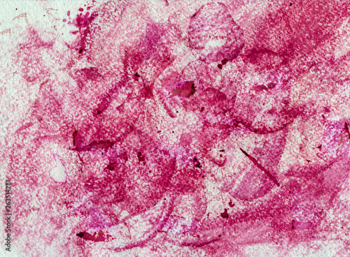 Abstract background from fresh beet juice on watercolor paper