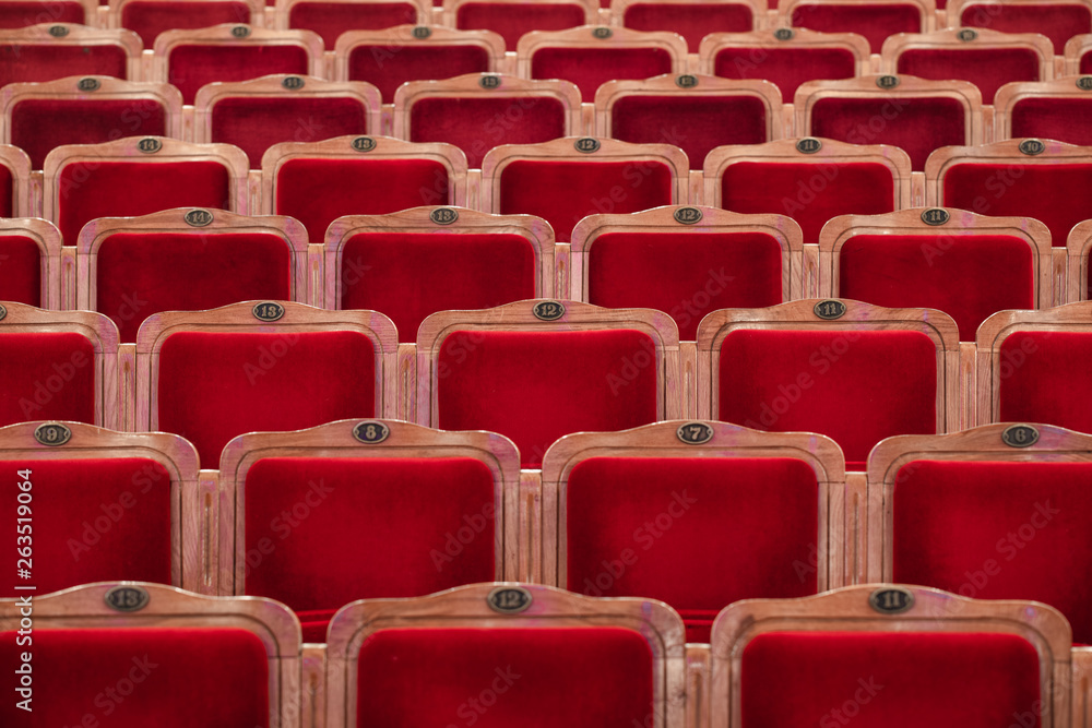 Fototapeta premium Row of red seats
