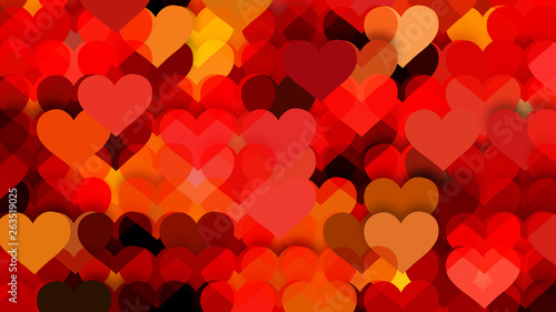 Orange Heart Wallpaper Background Illustration