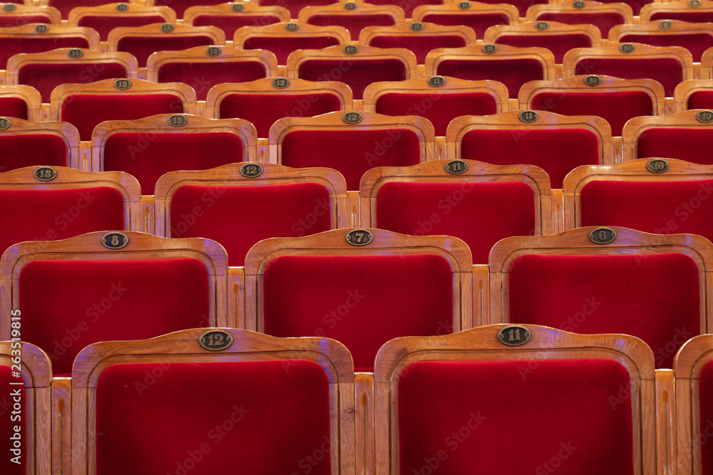 Fototapeta premium Row of red seats