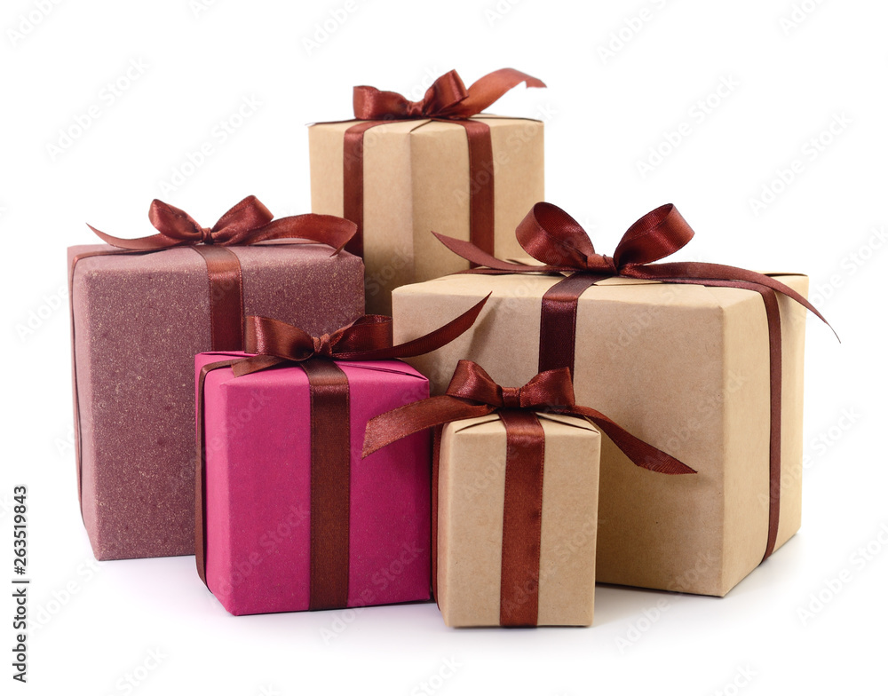 Obraz premium Gift boxes, gifts on a white background isolated.