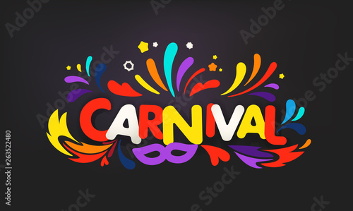 Brazilian traditional carnival concept. Abstract color fireworks