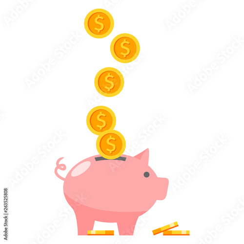 piggy bank with gold coins