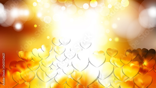 Orange Heart Wallpaper Background Vector Illustration