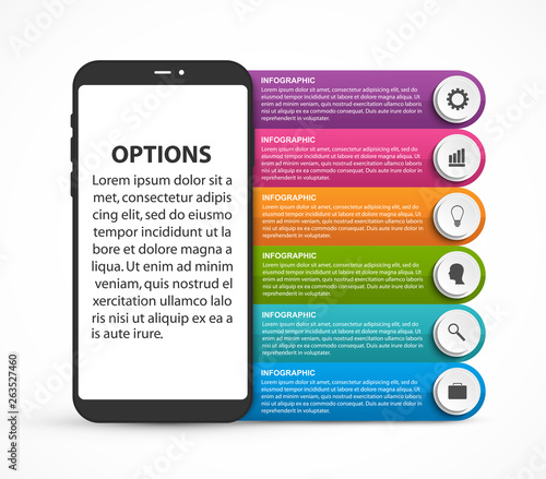 Options infographics template. Infographics for business presentations or information banner. . Vector illustration.