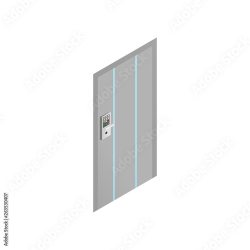 Modern door with biometric scan code for office building