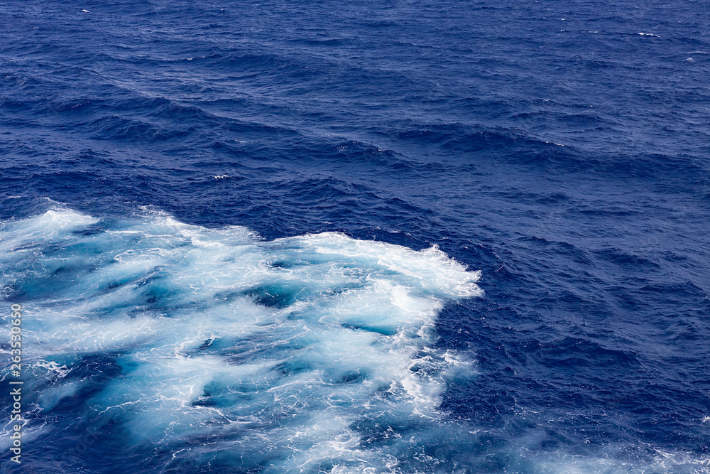 MEDITERRANEAN SEA LANDSCAPE WITH WHITE WAVES