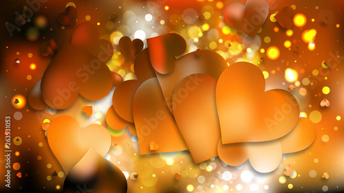 Orange and Black Valentine Background Illustrator