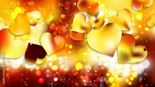 Orange and Black Heart Background