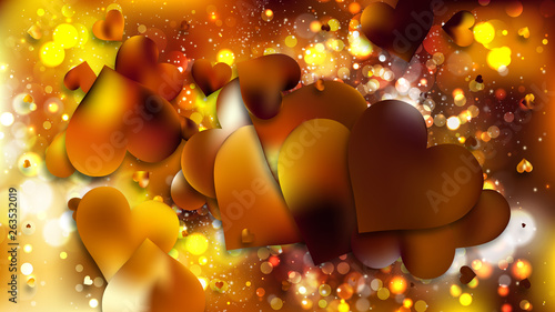 Orange and Black Valentines Day Background Illustrator