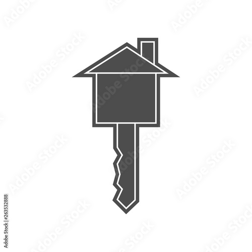 key in the house icon. Element of minimalistic for mobile concept and web apps icon. Glyph, flat icon for website design and development, app development