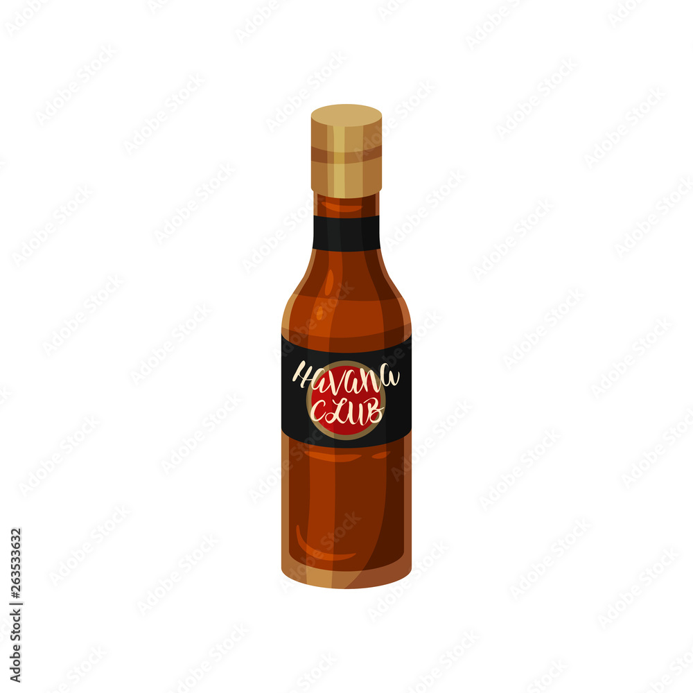 Bottle of premium alcohol. Vector illustration on a white background. Bottle of premium alcohol. Vector illustration on a white background.