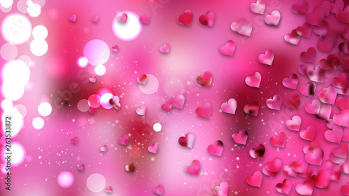Pink Valentines Day Heart Background