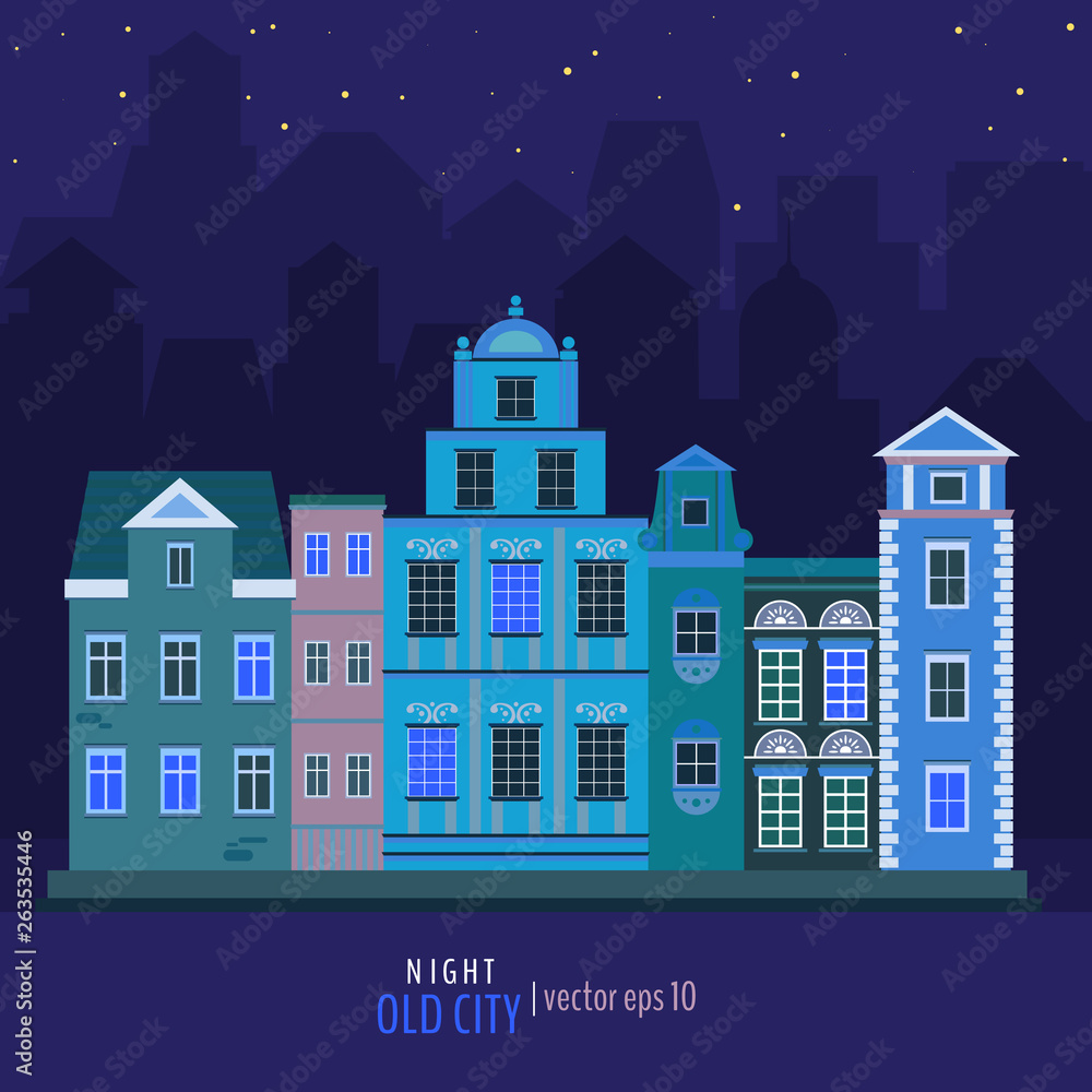 Fototapeta premium Old night city