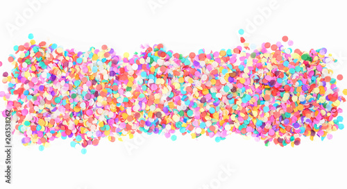 colorful confetti background. festive decorations on white background, creative concept of birthday celebration, festival. Basis for Carnival design, abstract birthday backdrop