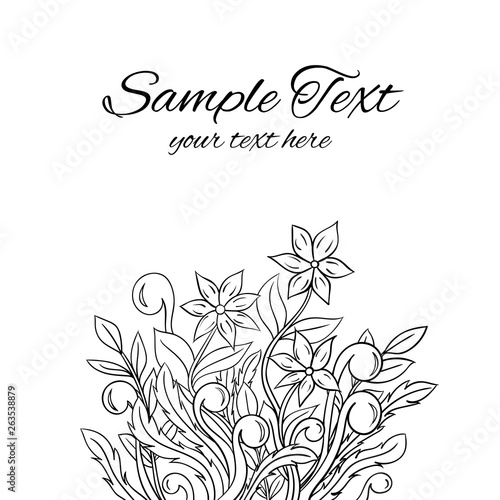 Flower Black and White Doodle Drawing Background