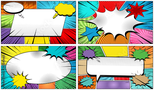 Comic colorful elegant bright composition