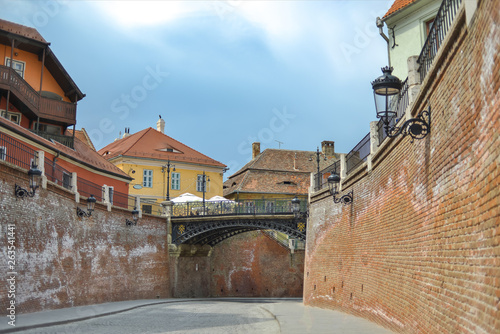 Image of Sibiu, Romania promenade area. photo