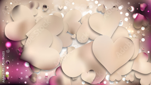 Pink and Beige Heart Background