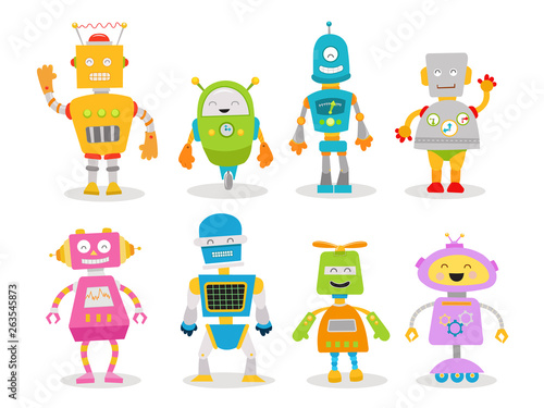 Cute Robot Character  Set