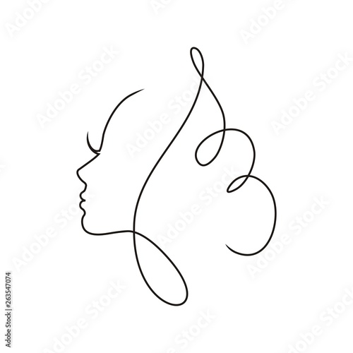 Foto Face with wings thin line