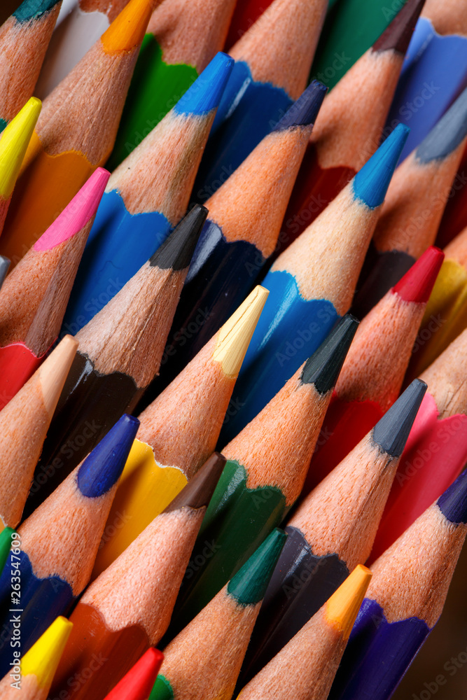 Fototapeta premium Bright sharp pencils are ready for drawing