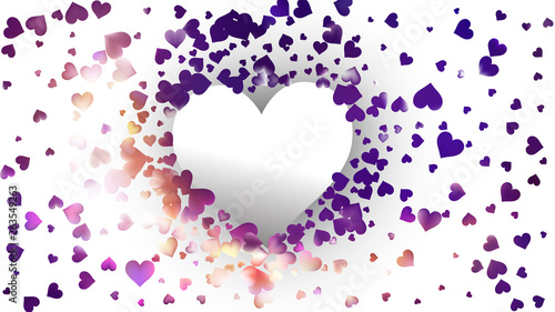 White Heart Background Vector