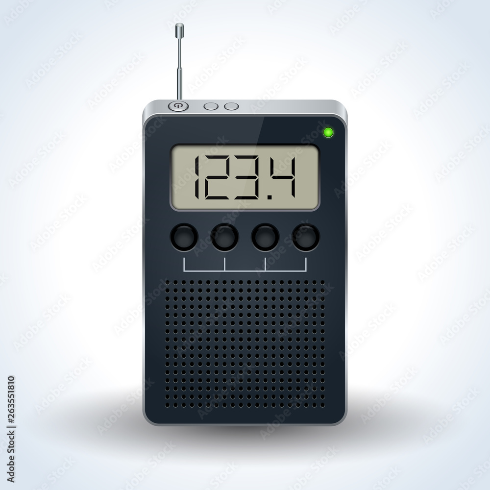 Fototapeta premium Radio receiver realistic vector icon