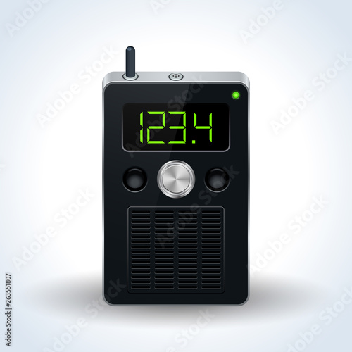 Radio receiver realistic vector icon