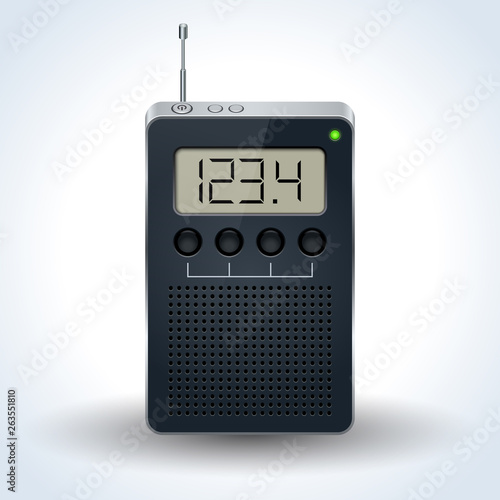 Radio receiver realistic vector icon