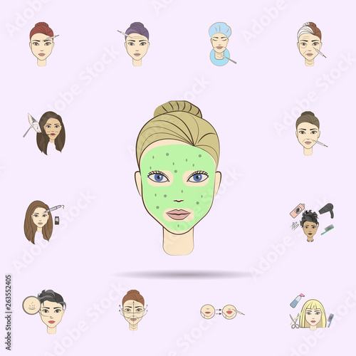beauty mas face  colored icon. Beauty, anti-aging icons universal set for web and mobile