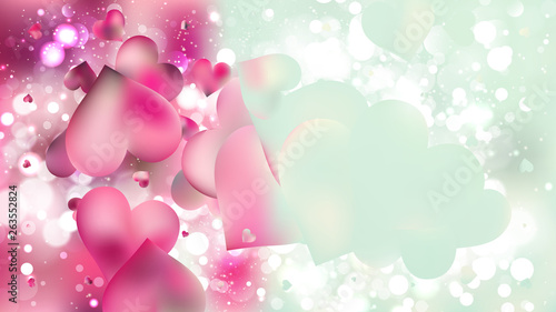 Pink and Blue Heart Background