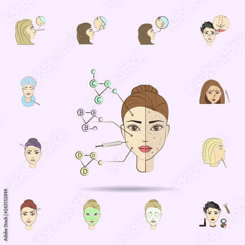facial remediation colored icon. Beauty, anti-aging icons universal set for web and mobile