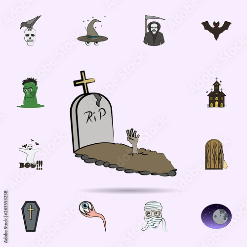 zombie rip colored icon. Halloween icons universal set for web and mobile