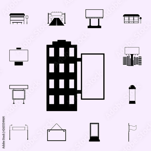 billboard on building  icon. Billboards icons universal set for web and mobile
