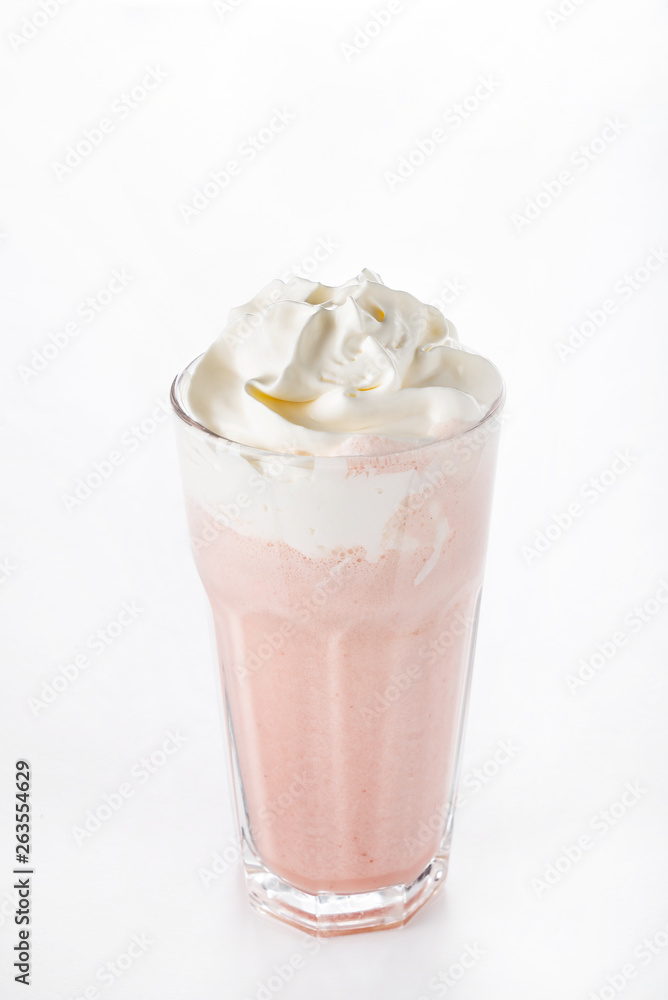 strawberry cocktail with whipped cream
