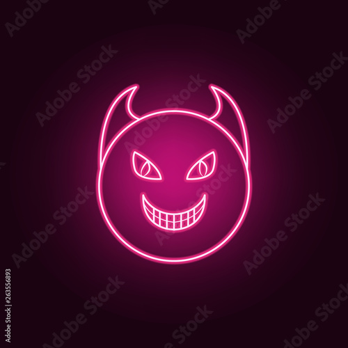 demon autarch neon icon. Elements of Angel and demon set. Simple icon for websites, web design, mobile app, info graphics