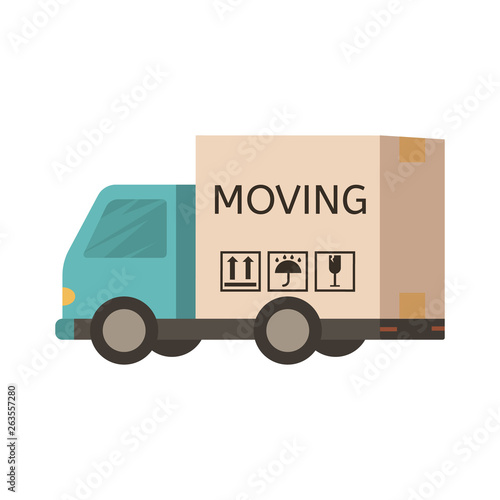 Delivery truck Van in the form of a box.