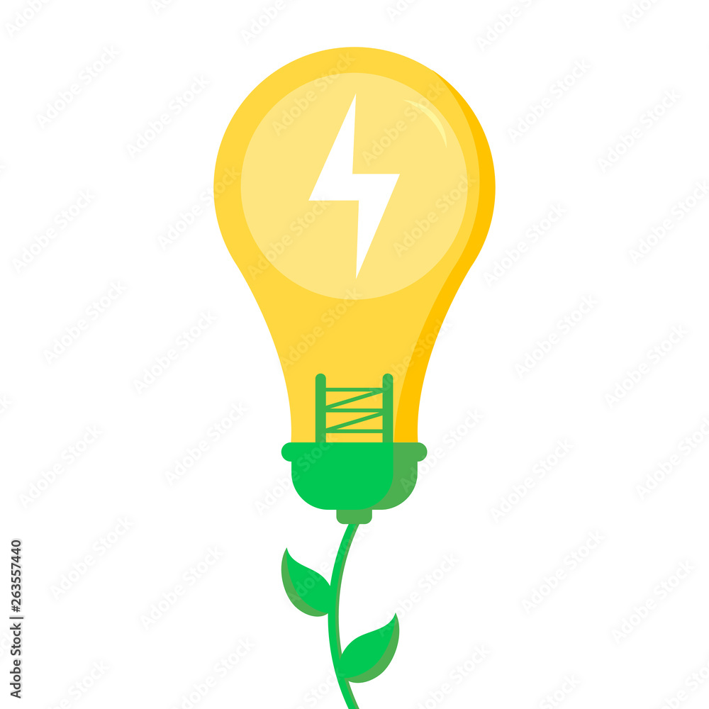 Eco friendly, save the planet and energy concept, flat-style. Energy And Ecology. Eco friendly, save the planet and energy concept, flat-style. Energy And Ecology.