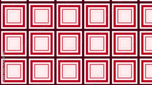 Red Geometric Concentric Squares Pattern