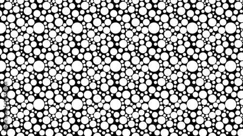 Black and White Seamless Random Circle Dots Background Pattern Graphic