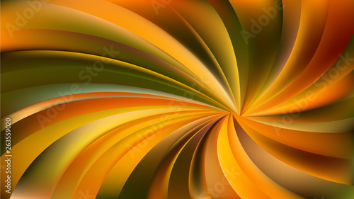 Abstract Orange and Green Radial Spiral Rays background