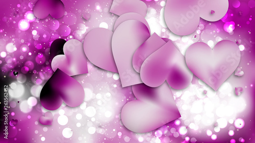 Purple Heart Wallpaper Background Vector Illustration