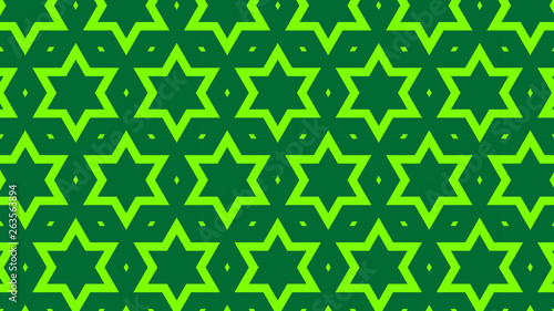 Green Seamless Stars Pattern Background