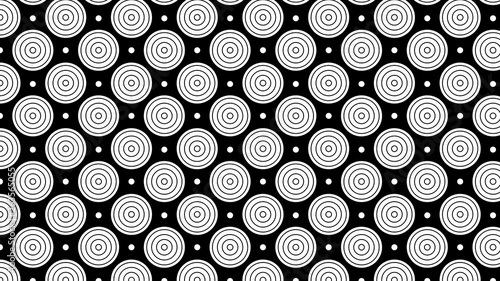 Black and White Concentric Circles Pattern Graphic