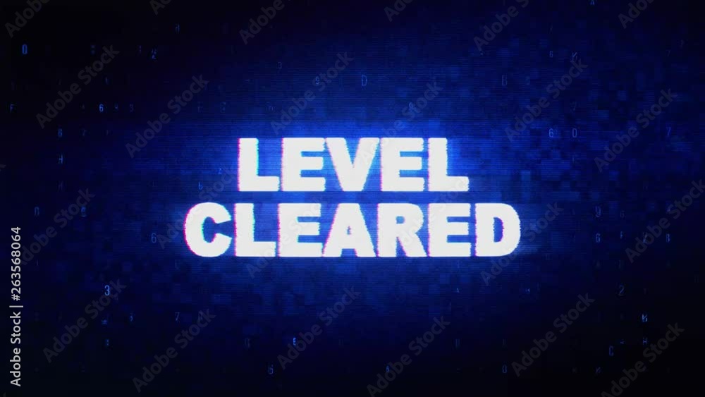 Level Cleared Text Digital Noise Twitch and Glitch Effect Tv Screen Loop Animation Background. Login and Password Retro VHS Vintage and Pixel Distortion Glitches Computer Error Message. Level Cleared Text Digital Noise Twitch and Glitch Effect Tv Screen Loop Animation Background. Login and Password Retro VHS Vintage and Pixel Distortion Glitches Computer Error Message.